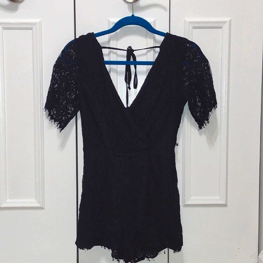 Black lace romper